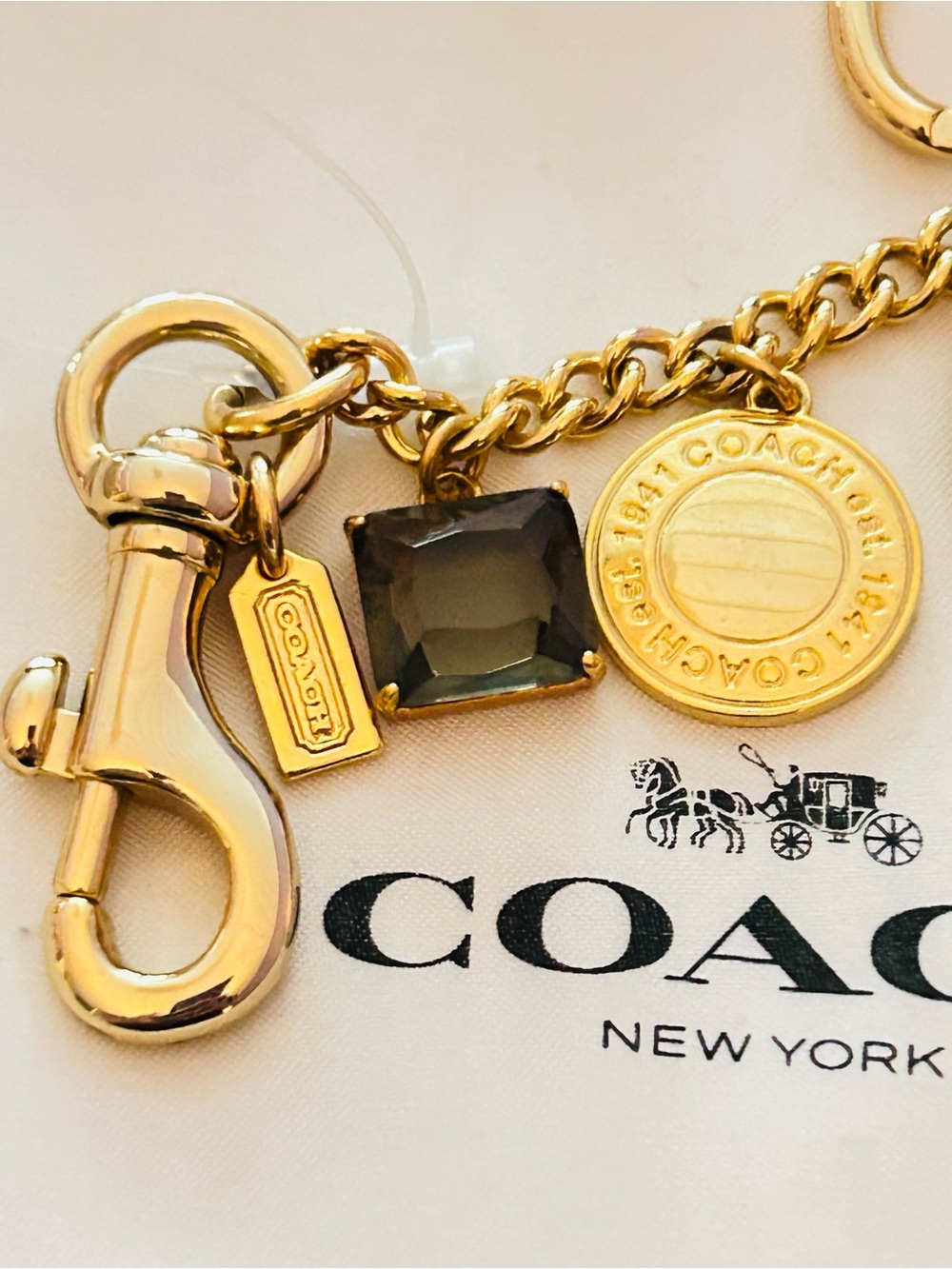 VINTAGE EXTREMELY RARE Coach 1941 Swag Bag Charm/ Keychain/ Bracelet - Picture 4 of 16